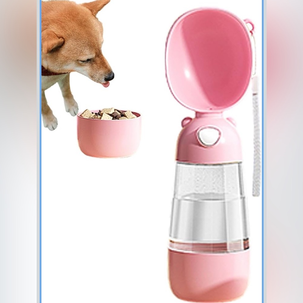 Portable Pink Dog Water Bottle